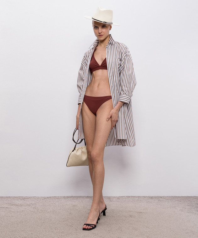 Brunello Cucinelli Коричневий ліф від купальника з ланцюжком моніль MQ965VS479 зображення 2