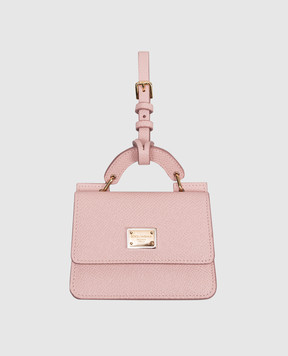 Dolce&Gabbana Розовый кожаный картхолдер-брелок Dauphine BI3401A1001