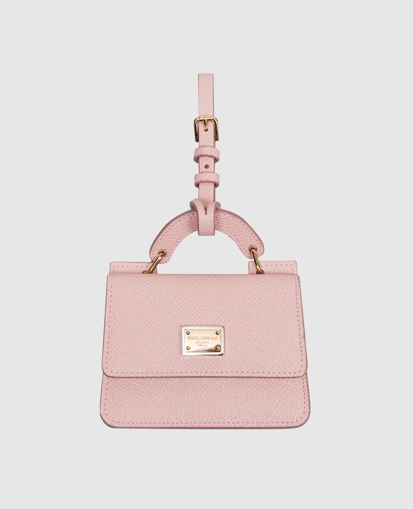 Розовый кожаный картхолдер-брелок Dauphine