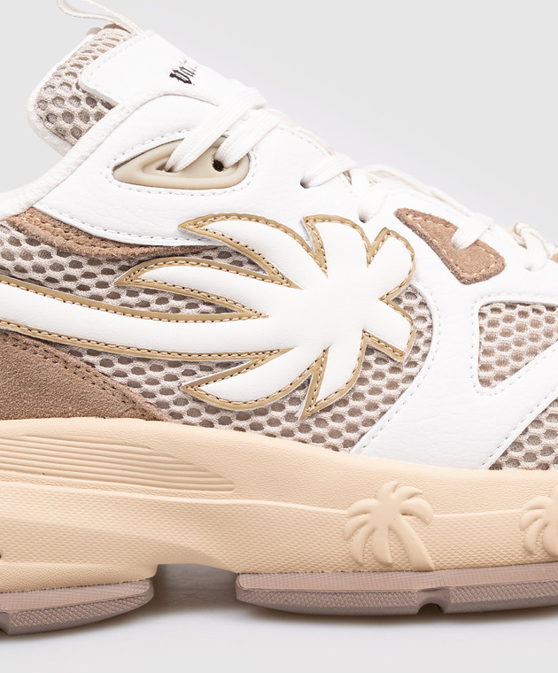 Palm Angels Белые комбинированные кроссовки Runner PMIA10TS26LEA001 изображение 5