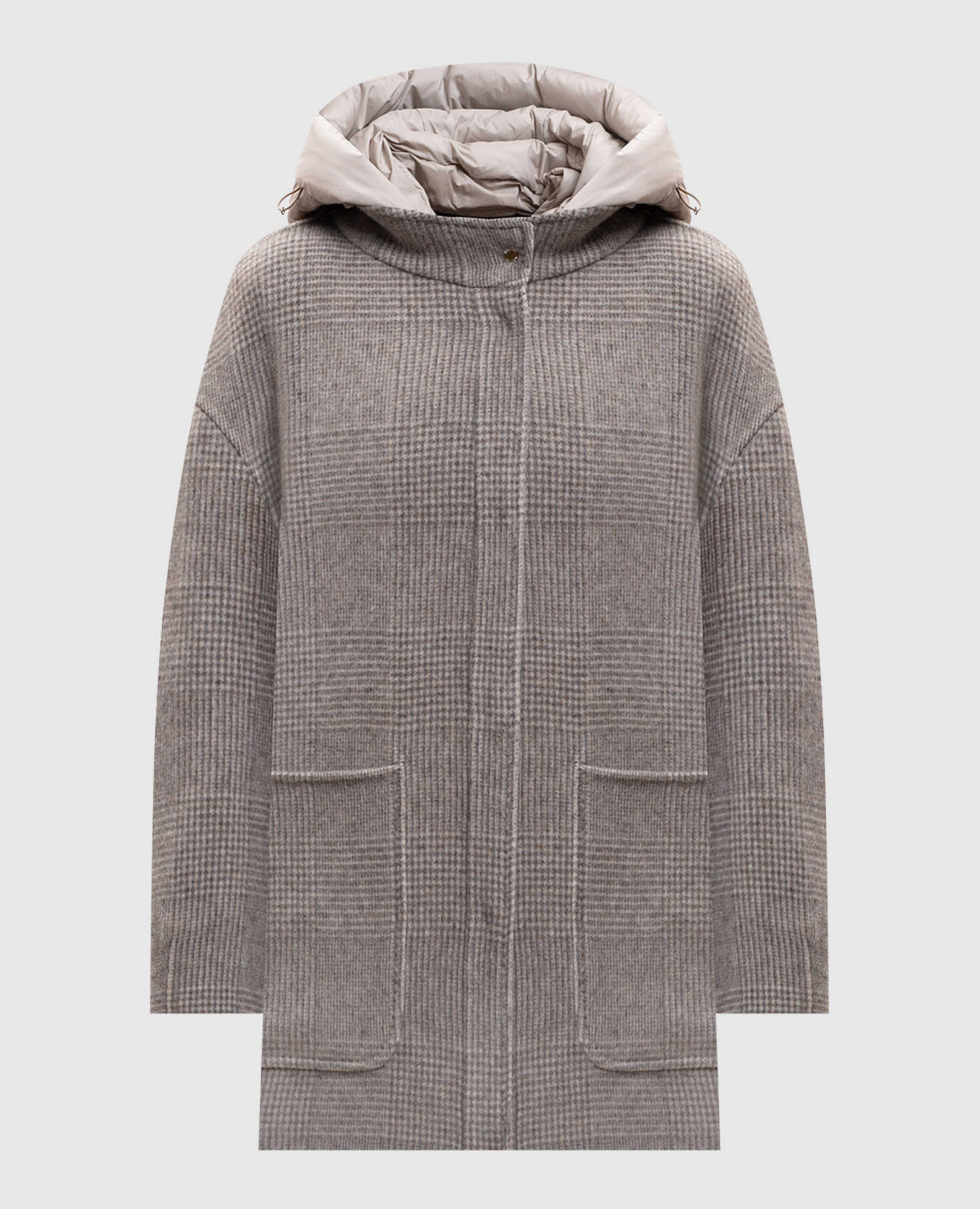 

Бежевая двусторонняя куртка из шерсти и кашемира в узор, Бежевый, Куртки