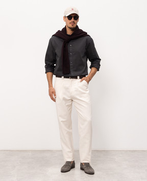 Brunello Cucinelli Темно-серая рубашка MA6710625P