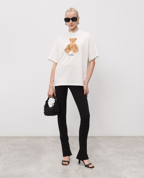 Palm Angels Футболка кольору айворі з принтом PWAA07BS26JER005