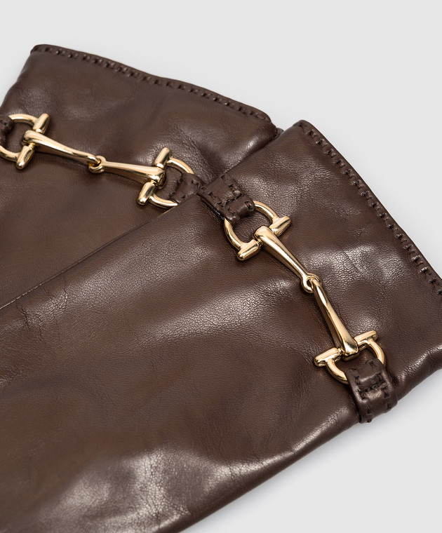 Sermoneta Gloves Коричневі шкіряні рукавички A109MODGRIMALDA зображення 3