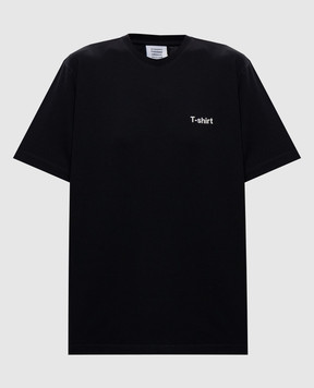 Vetements Черная футболка с контрастным принтом MH27TR221Bw