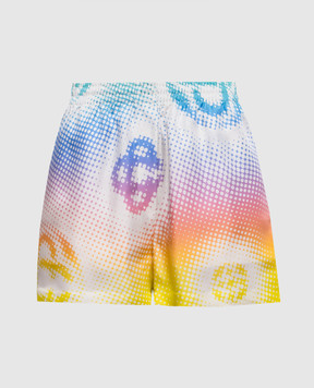 Casablanca Шорти із шовку в принт Halftone WSP26TR40401