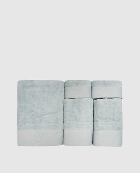 Blumarine Home Набор голубых махровых полотенец Crystelle с вышивкой 5 шт H0000230044