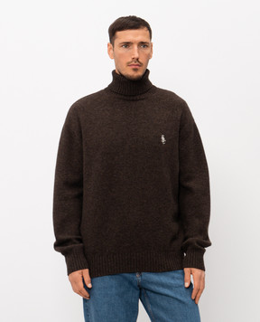 Sporty & Rich Сірий светр з вовни з вишивкою монограми WS08265302BR03