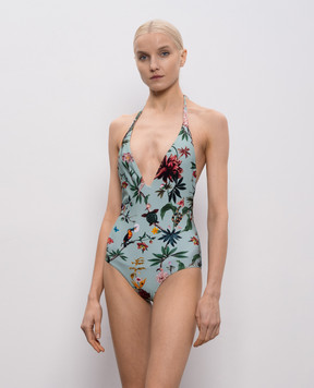 La DoubleJ Зеленый купальник в принт SWI0036LYC001ZOF05