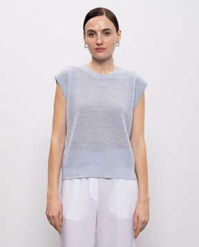 Peserico Блакитний топ з льном M99156F1409386