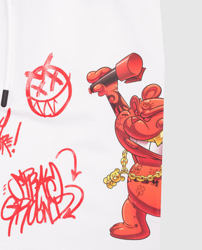 Sprayground Дитячі білі шорти Vandal Diablo Bear SPY1400E