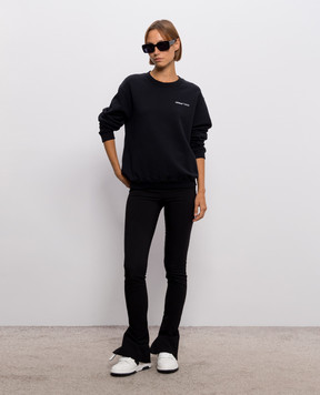Off-White Чорний світшот з принтом логотипа 2FE00504T