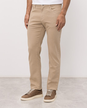 Canali Бежевые джинсы с логотипом патча PD0163791719
