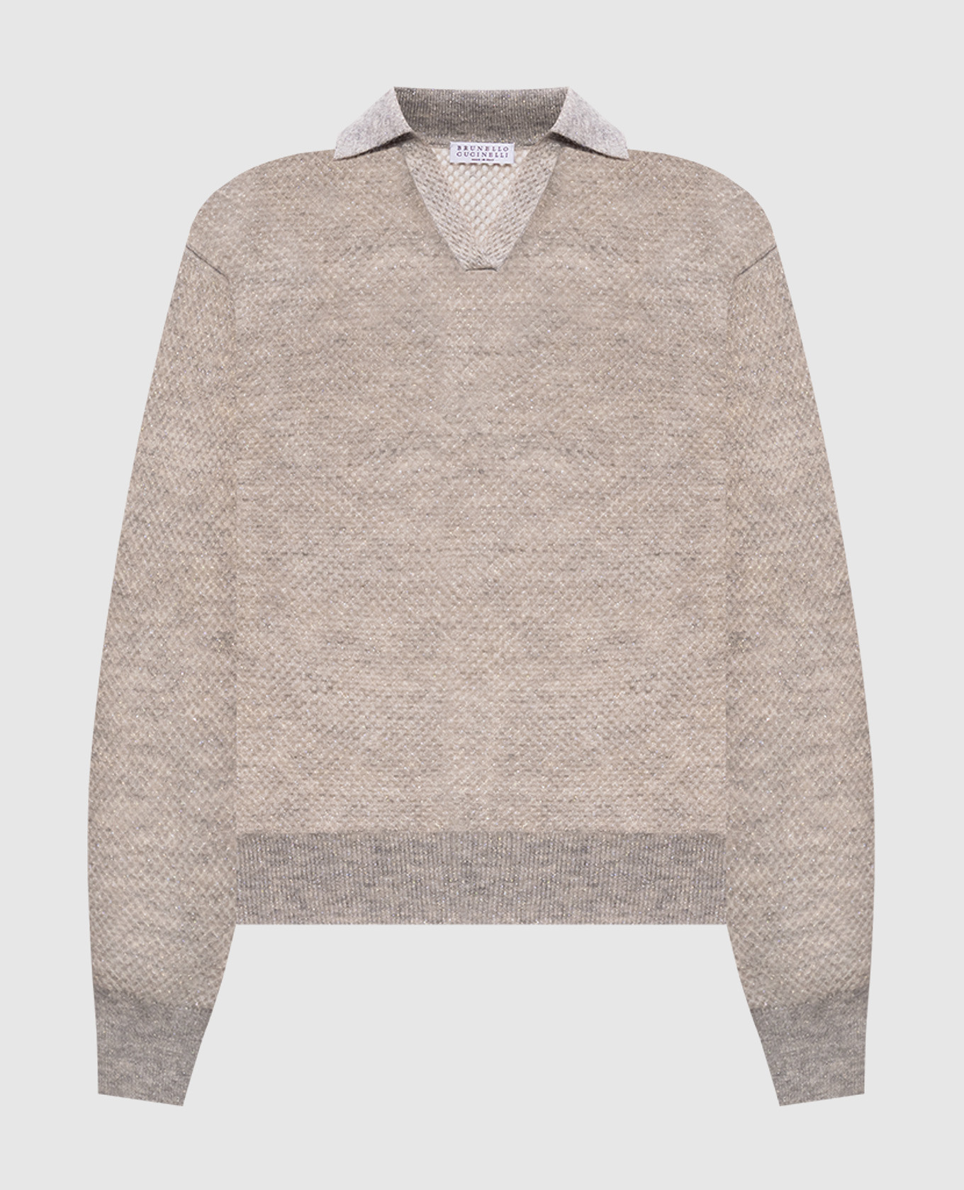 Серый свитер с шерстью с люрексом