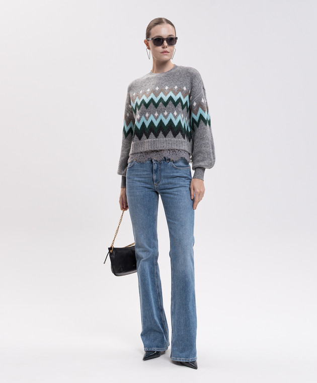 Twinset Серый свитер с узором 262AT3034 изображение 2