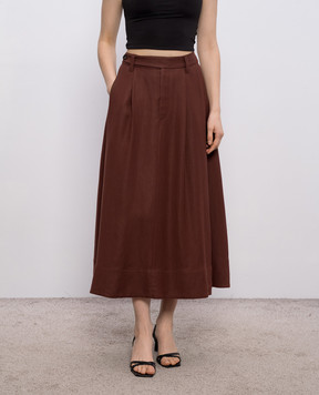 Brunello Cucinelli Коричнева спідниця з шовком MH126G3951