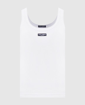 Dolce&Gabbana Белая майка в рубчик F8W51TFU7AV