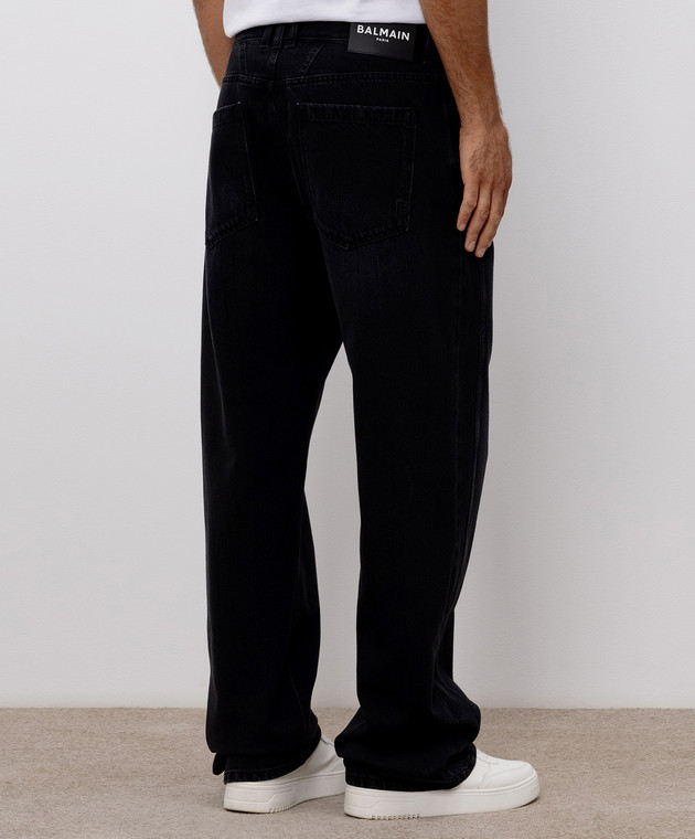 Balmain Чорні джинси з патчем логотипа HH1ML138DG13 зображення 4