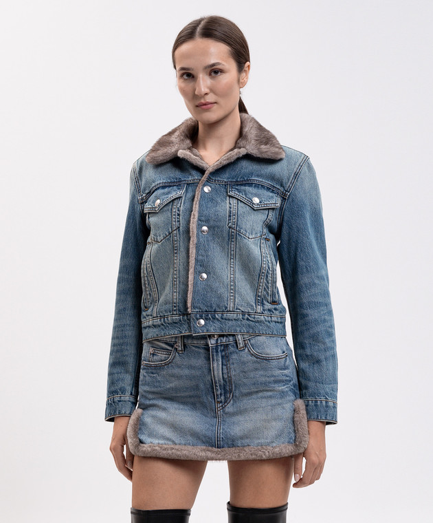 Alexander Wang Синя джинсова куртка з ефектом потертості 4DC4262904 зображення 3