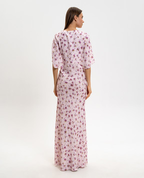 Twinset Рожева сукня максі в квітковий принт 261TP210A