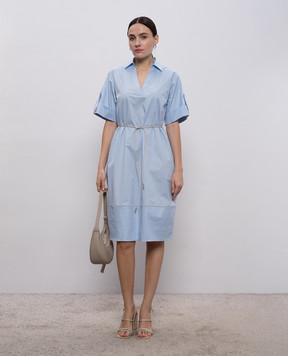 Peserico Блакитна сукня з ланцюжком моніль A0251301979