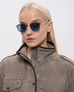 Alexander McQueen Золотисті сонцезахисні окуляри з гравіюванням логотипа 861681I3330