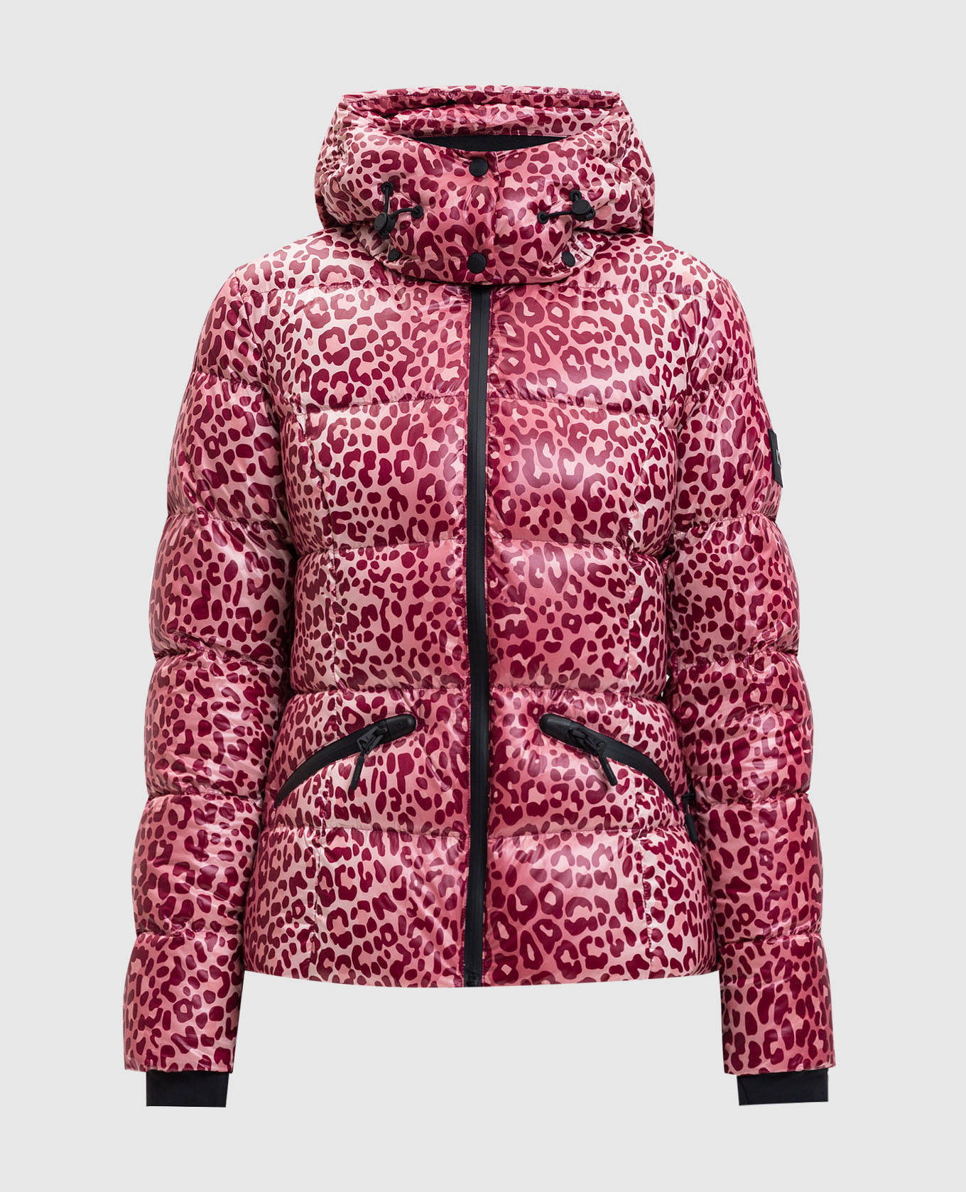 Розовая горнолыжная пуховая куртка CHERYL-A в анималистичный принт
