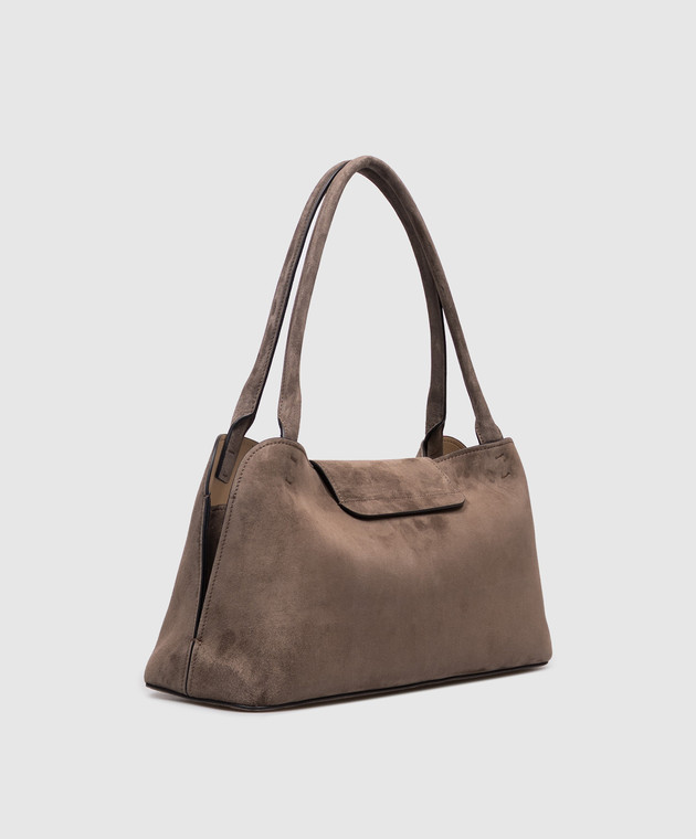 Versace Коричневая замшевая сумка Vivian 10234561A18528 изображение 3