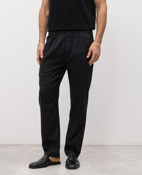 Tom Ford Чорні штани із шовком SJC014FMC292