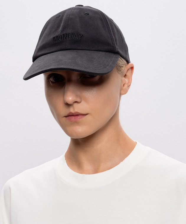 Vetements Чорна кепка з вишивкою Friday UE76CA325B зображення 2