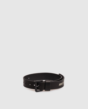 Ann Demeulemeester Чорний шкіряний браслет Vanir з принтом логотипа B0014189LT121