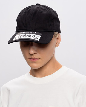 Vetements Чорна кепка з принтом UA65CA160w