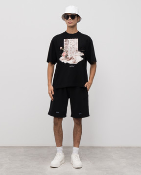 Off-White Чорна футболка Building 44MAA120F5J001