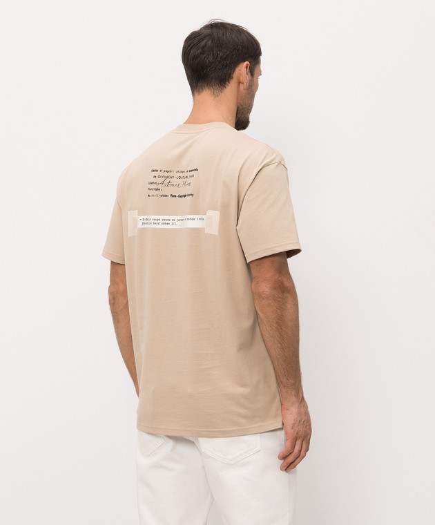 Givenchy Бежевая футболка с принтом BM71NK3YUE изображение 4