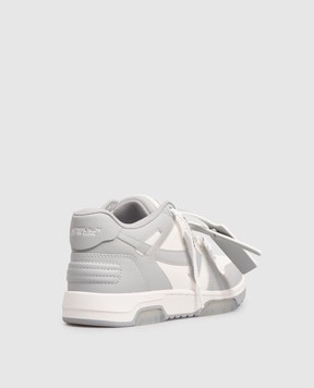 Off-White Шкіряні кросівки Out Of Office сірого кольору OWIA259C99LEA006