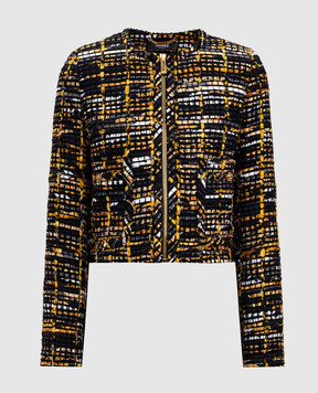 Versace Чорний твідовий жакет з вовною 10221311A16370