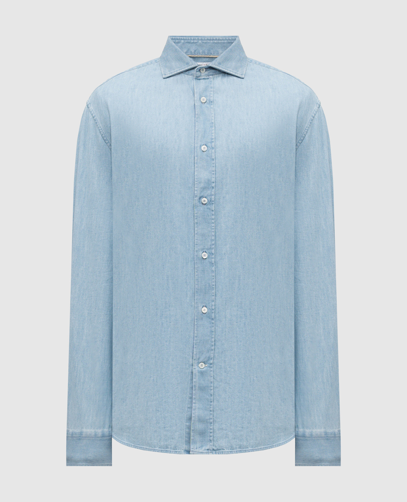 

Голубая джинсовая рубашка прямого кроя, Голубой, Рубашки