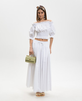 Dolce&Gabbana Білий топ з драпіруванням F7BG4TFU61A