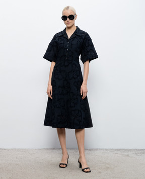 3.1 Phillip Lim Черное платье-рубашка с цветочным узором S26291083TFE