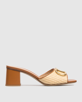 Valentino Коричневі комбіновані мюлі з емблемою 8W2S0HA6THQ