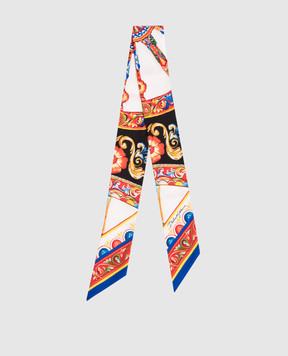 Dolce&Gabbana Лента твили из шелка в брендовый принт Сarretto FS215AGDDWL