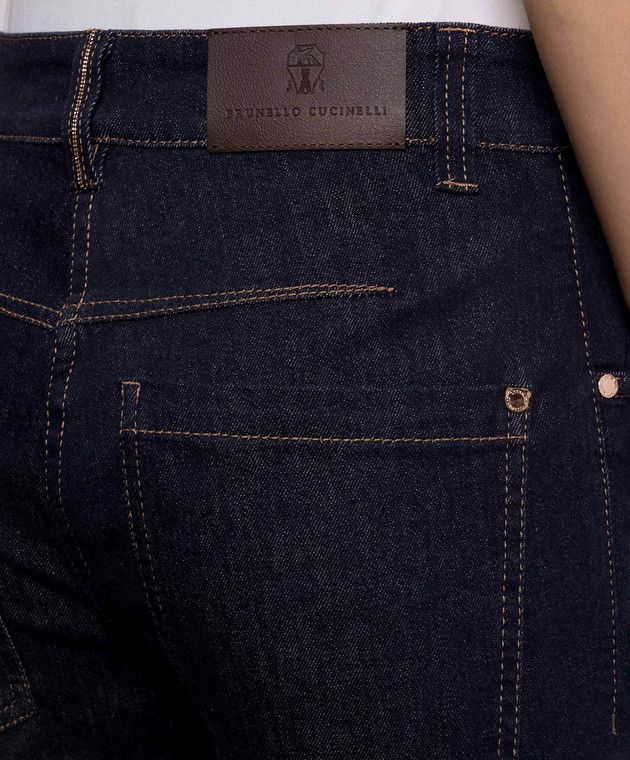 Brunello Cucinelli Синие джинсы клеш с патчем логотипа ML133P4126 изображение 5