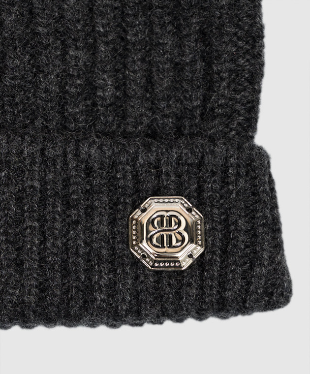 Bertolo Cashmere Темно-серая шапка из кашемира 500019000005 изображение 4