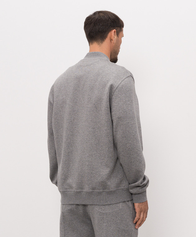 Brunello Cucinelli Серая меланжевая спортивная куртка MM8319072G изображение 4
