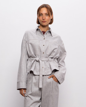 Brunello Cucinelli Серая куртка из шерсти MP549M1E06