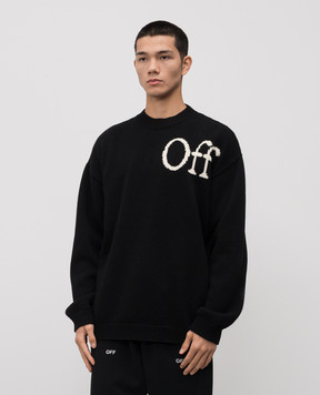 Off-White Чорний светр з вовною 44MHE20QF5K001