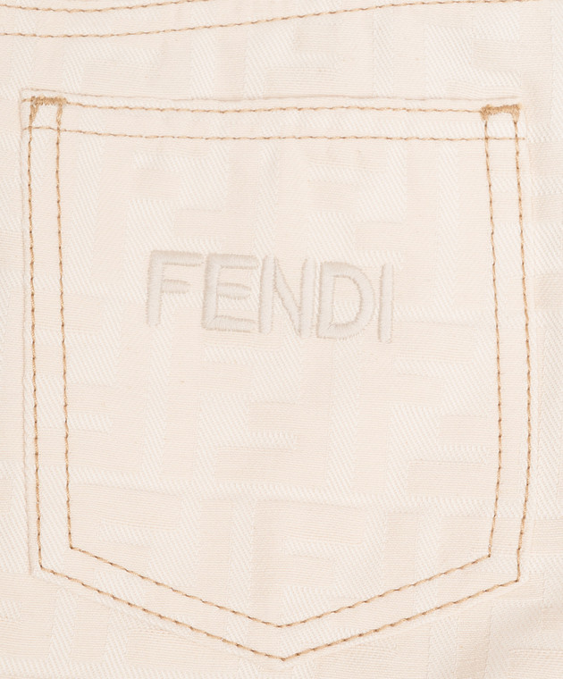 Fendi Дитяча бежева спідниця з візерунком FF JFE213AY8V46 зображення 3