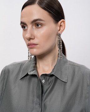 Peserico Коричневі сережки з ланцюжками та намистинами A35507C0CC780