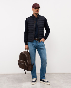 MooRER Синя комбінована пухова куртка CATTANEO CATTANEOS3R