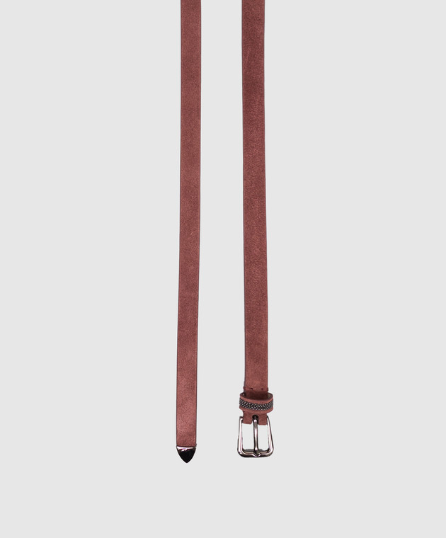Brunello Cucinelli Бордовый замшевый пояс с цепочкой мониль M0DELC149P изображение 4
